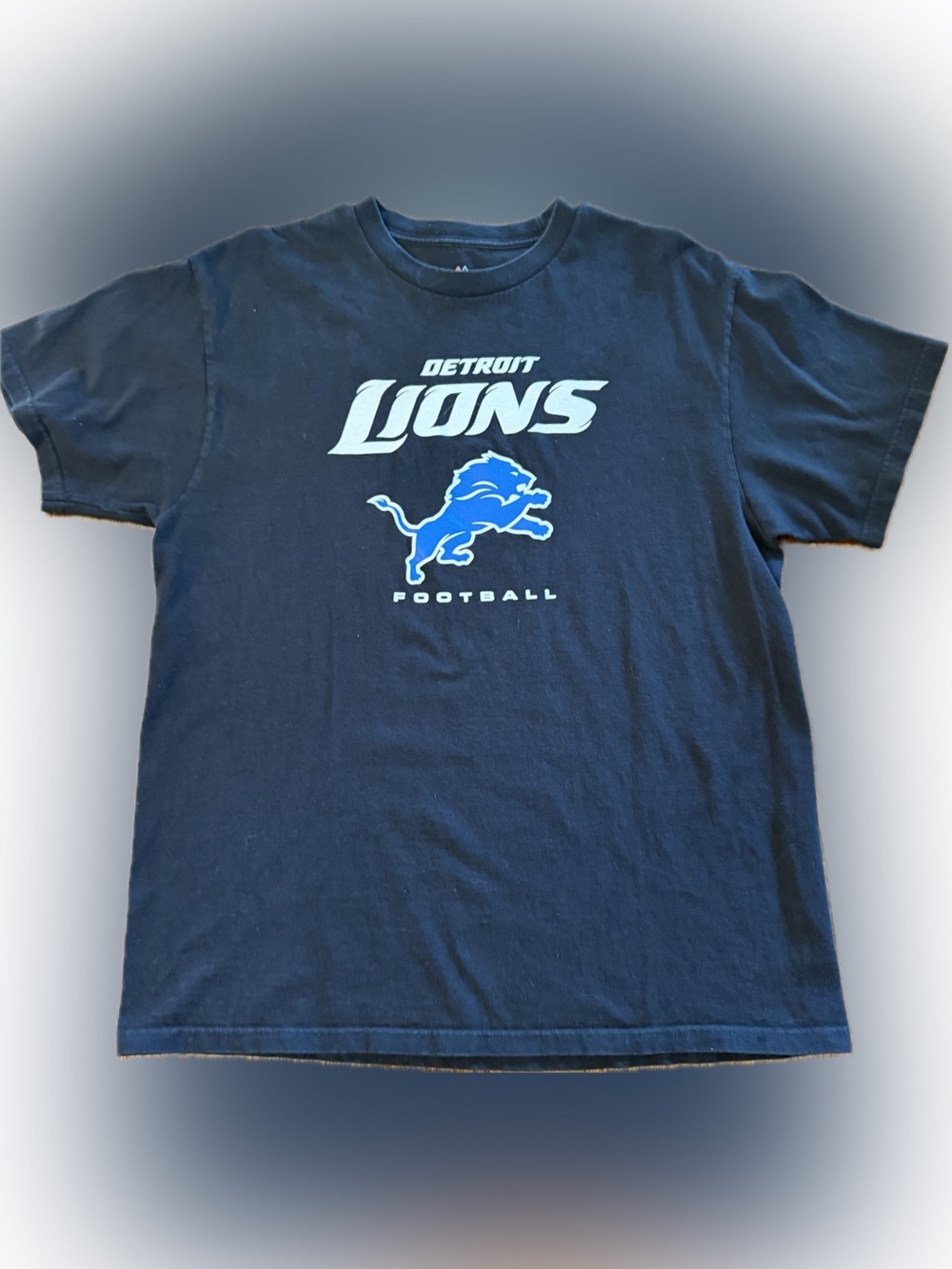 Detroit Lions Shirt Mens L Black NFL Football Majestic Graphic Tee T-Shirt
